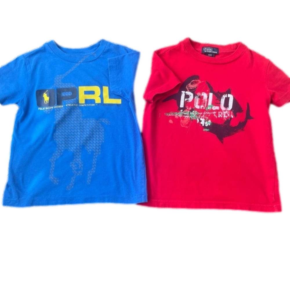 Polo Ralph Lauren Bundle Boys 4T T-shirts and shorts Red White and Blue - Picture 9 of 9